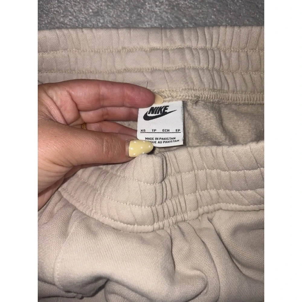 Nike Phoenix Fleece High Waisted Oversized Sweatpants Womens XS Beige Joggers